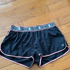 Black Athletic Shorts with Pink Trim and 1995 forever 21